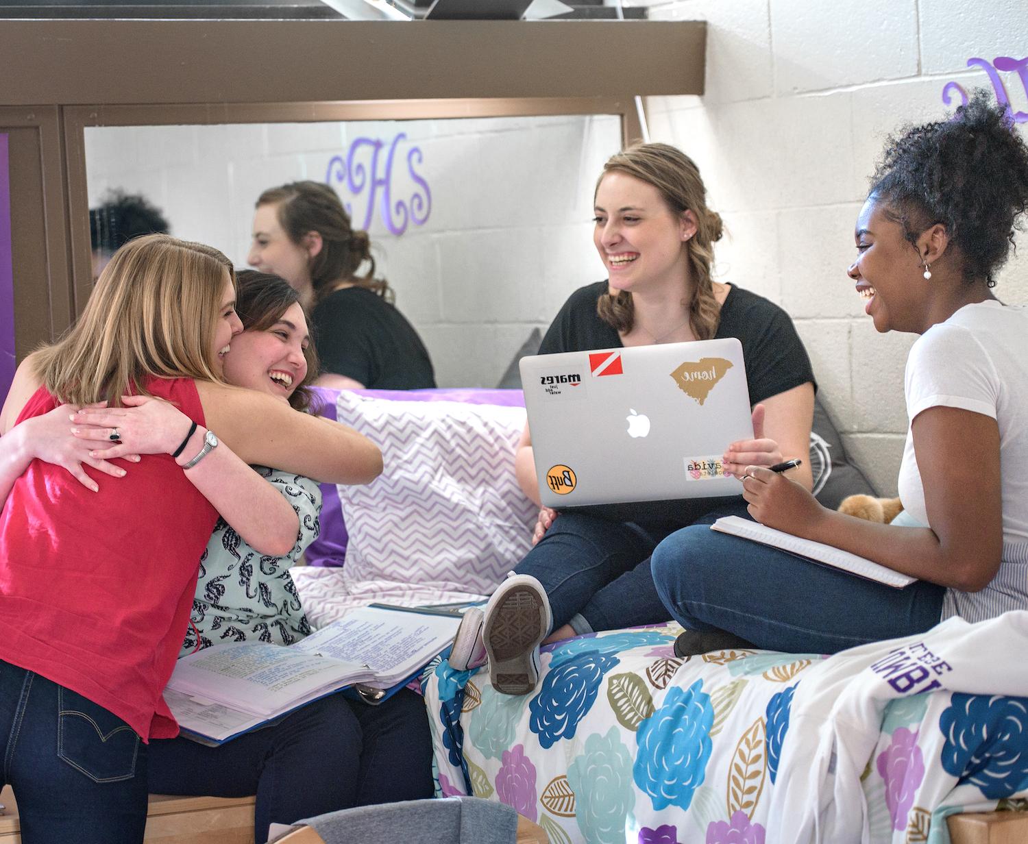 Female Students Enjoying Dorms at Columbia College